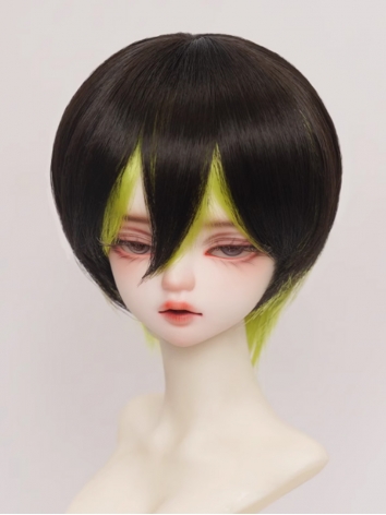 BJD Wig Black Green Soft Ha...