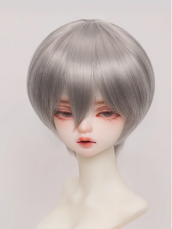 BJD Wig Silver Gray Soft Ha...