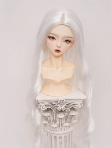 BJD Wig White Long Curly So...