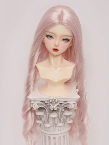 BJD Wig Pink Long Curly Sof...