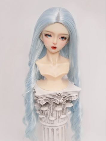 BJD Wig Blue Long Curly Sof...