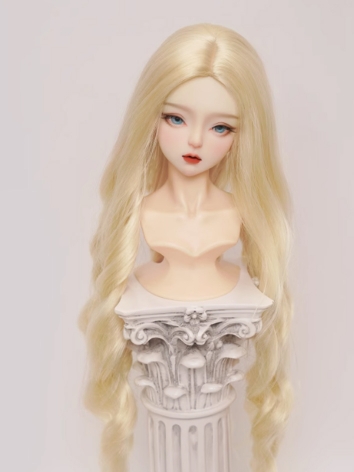 BJD Wig Light Gold Long Cur...