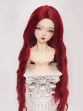 BJD Wig Wine Long Curly Sof...