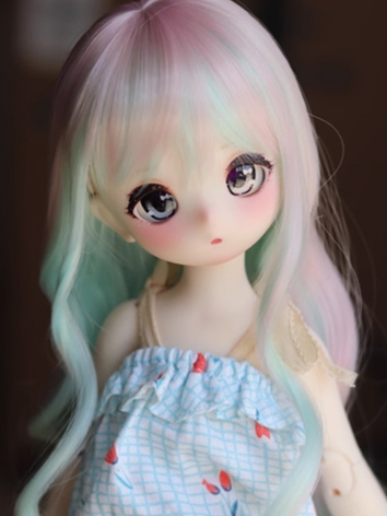 BJD Wig Pink Blue High Temp...