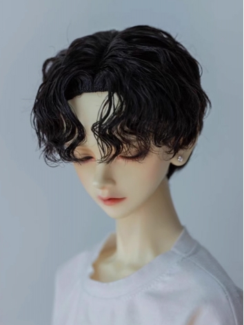 BJD Wig Boy Black Short Style Milk Hair for SD MSD Size Ball Jointed Doll