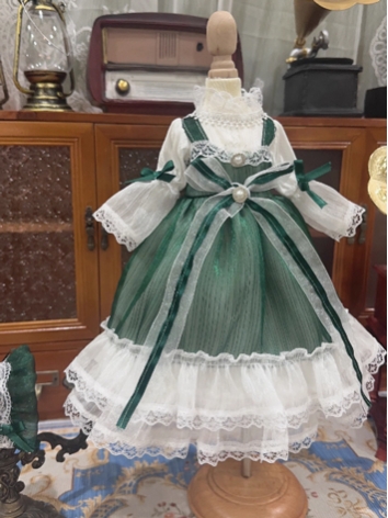 BJD Clothes Girl Green Whit...