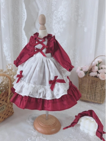 BJD Clothes Girl Red Dress ...