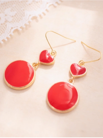 BJD Girl Accessaries Red Heart Earrings X401 for SD Size Ball-jointed Doll