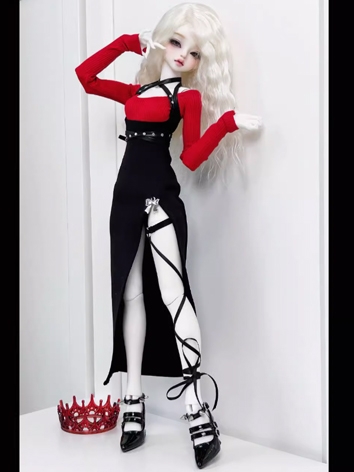 BJD Clothes Girl Boy【Yu Mei Ren】Red Black Pink White Dress Suit for MSD SD 68cm 70cm ID75 Size Ball-jointed Doll