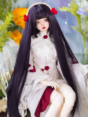 BJD Wig Female Black Purple...