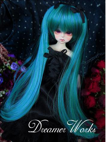 BJD Long Blue Bunches Wig for SD/MSD Size Doll Ball-jointed doll