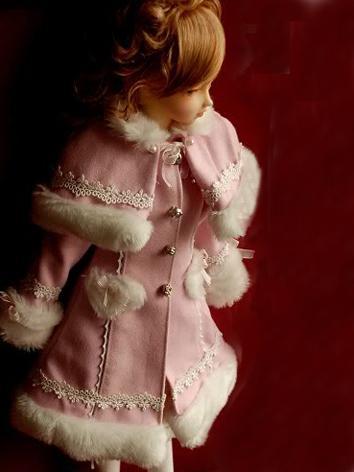 BJD Clothes Cute Girl White/Pink lolita Coat for MSD/SD Size Ball-jointed Doll
