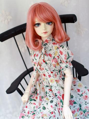 BJD Girl Pink Shoulder-length Hair Wig for SD Size Ball-jointed Doll