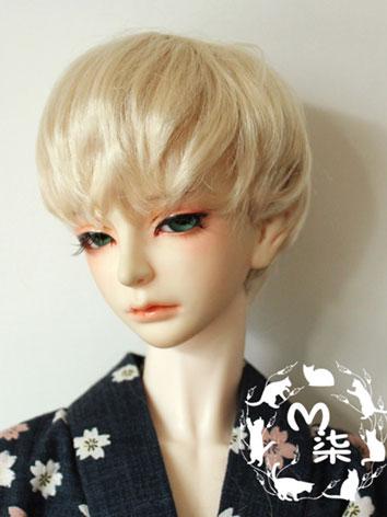 BJD Wig Light Gold Short Curly Wig for 70cm/SD/MSD Size Ball-jointed Doll