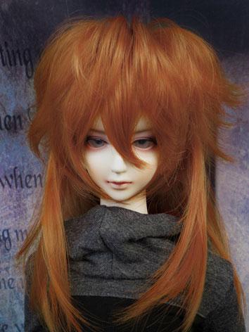 BJD Wig Male/Female Orange Long Wig for MSD Size Ball-jointed Doll