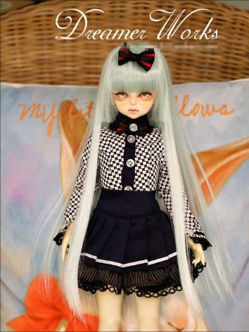 BJD Wig Female Mint Long Straight Wig for MSD Size Ball-jointed Doll