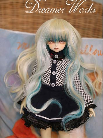 BJD Wig Female Mix Color Curly Wig for MSD Size Ball-jointed Doll