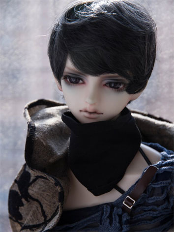 BJD Male/Female Grey Black Short Hair Wig for SD Size Ball-jointed Doll ...