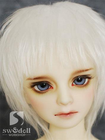 BJD Wig White Hair Wool Wig for SD/MSD/YO-SD Size Ball Jointed Doll