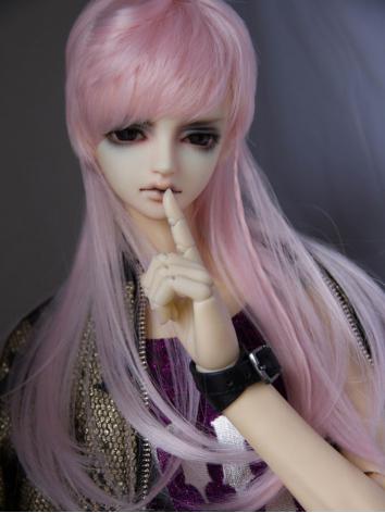 BJD Male/Female Pink Hair Wig for MSD Size Ball-jointed Doll