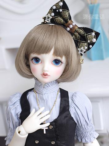 BJD Girl Brown/Gold Short Hair Wig for SD/MSD Size Ball-jointed