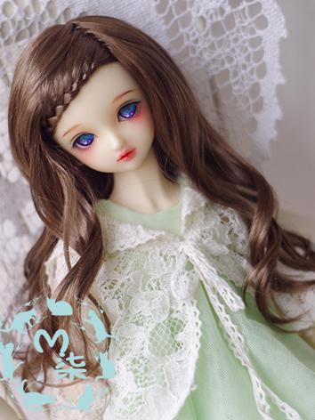 BJD Wig Dark Brown/Light Golden/Light Brown/Milk Long Curly Hair Wig for YSD/MSD/SD Size Ball-jointed Doll