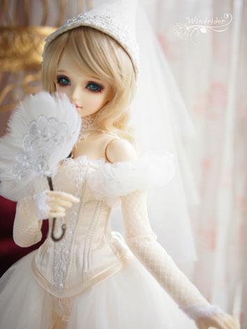 BJD Clothes Girl White Retro Dress for SD Ball-jointed Doll