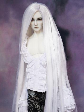 BJD Wig Male White Long Wig for SD/MSD Size Ball-jointed Doll