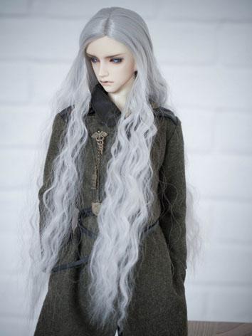 BJD Male/Female Silver White Long Curly Hair 1/3 Wig for SD Size Ball-jointed Doll