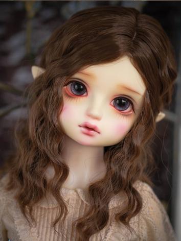 1/3 1/4 Wig Brown Curly Hair for SD/MSD Size Ball-jointed Doll