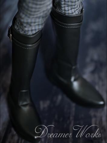1/3 1/4 70cm Bjd Shoes Boy Black High Boots for SD/MSD Ball-jointed Doll