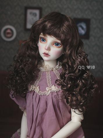 BJD Wig Brown/Gold Long Curly Hair Wig for SD/MSD/YSD Size Ball-jointed Doll