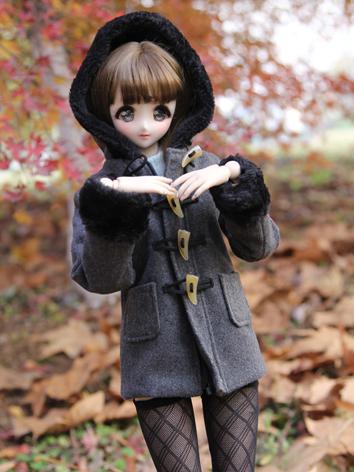 1/3 1/4 Girl Clothes Dark Gray Coat for SD/DD/MSD Size Ball-jointed Doll