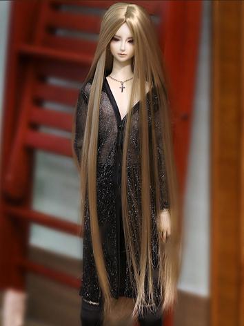 BJD Sandy Brown Long Wig for SD/MSD Size Ball-jointed Doll