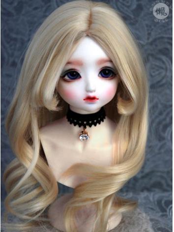 BJD Wig Girl Gold/Black Hair Wig for SD/MSD/YSD Size Ball-jointed Doll
