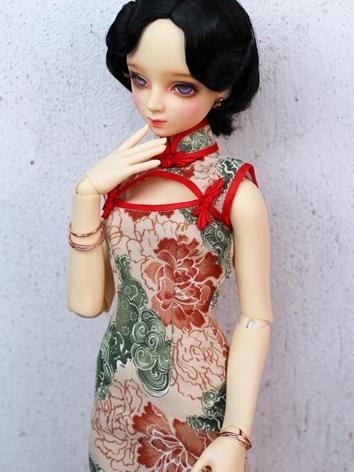 Custom-sized Clothes Girl Printed Cheongsam Long Dress for MDD/MSD/SD/DD/65CM Ball-jointed Doll