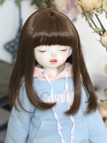 BJD Wig Girl Chocolate Hair for SD/MSD/1/8 Size Ball-jointed Doll