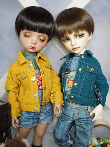 BJD Clothes Yellow/Blue Coat for YOSD Ball-jointed Doll