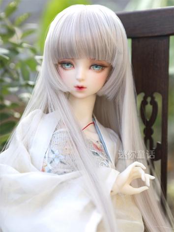 BJD Wig Girl Purple/Light gray Straight Hair 1/3 1/4 1/6 Wig for SD/MSD/YSD Size Ball-jointed Doll