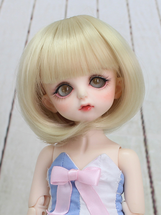 BJD Wig Girl Light Golden Short Hair for MSD Size Ball-jointed Doll_WIG ...