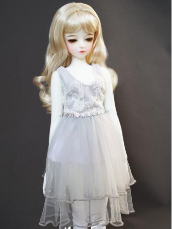 BJD Clothes Outfit Girl Light Gray Dress One-piece for SD/MSD/ Ball Jointed Doll