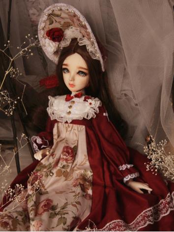 BJD Clothes Girl Rose Forest Red Dress Suit For SD/MSD/YOSD Ball-jointed Doll