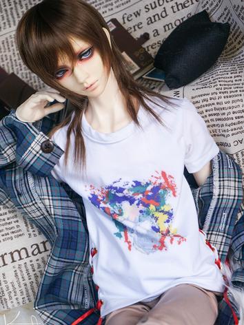 BJD Clothes Boy/Girl White Printed Shirt  for SD13/SD17/70CM Ball-jointed Doll