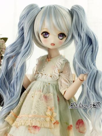 BJD Wig Girl Blue Long Curly Hair[401] for SD Size Ball-jointed Doll