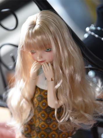BJD Wig Girl Champagne Curly Hair for SD/MSD/YOSD Size Ball-jointed Doll