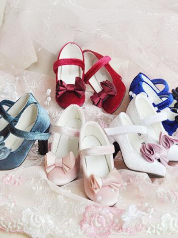 BJD 1/3 1/4 Shoes Girl Red/White/Blue Highheels for SD/MSD Ball-jointed Doll  