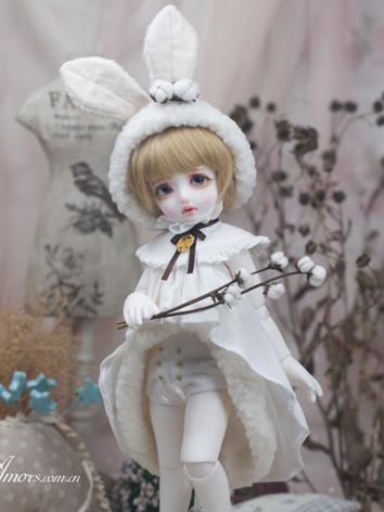 BJD Clothes 1/6 Girl/Boy White Dress Set for YOSD Ball-jointed Doll
