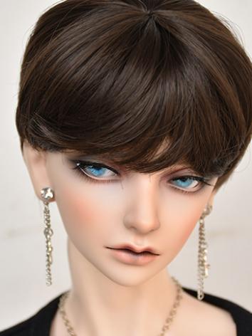 BJD Boy Wig Brown/Pink Short Hair Wig for SD/MSD/YOSD Size Ball-jointed Doll