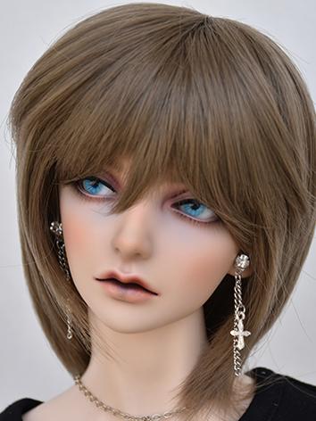 BJD Girl Wig Brown Short Straight Hair Wig for SD/MSD/YOSD Size Ball-jointed Doll