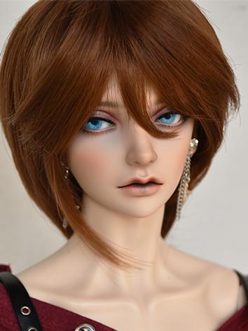 BJD Girl Wig Brown Short Straight Hair Wig for SD/MSD/YOSD Size Ball-jointed Doll
